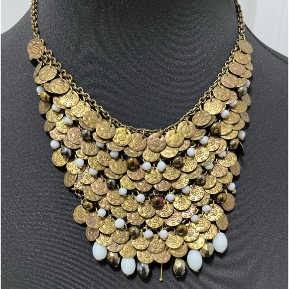 *CLEOPATRA COIN BIB NECKLACE - Picture 1 of 5